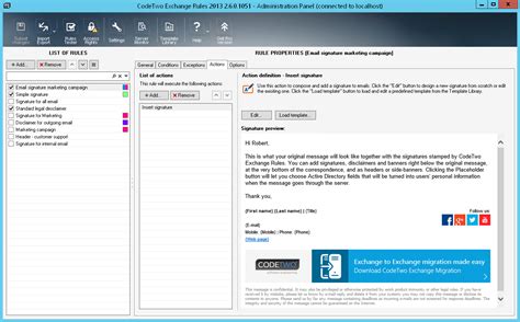 change email signature exchange admin.